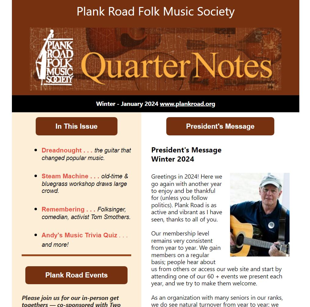 Image of first page of Quarternotes Winter 2024